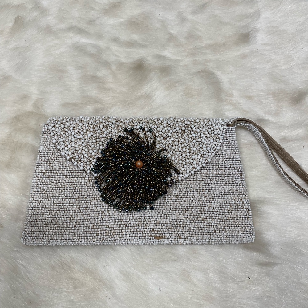 Hand made beaded clutch